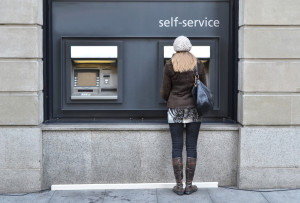 Girl at ATM